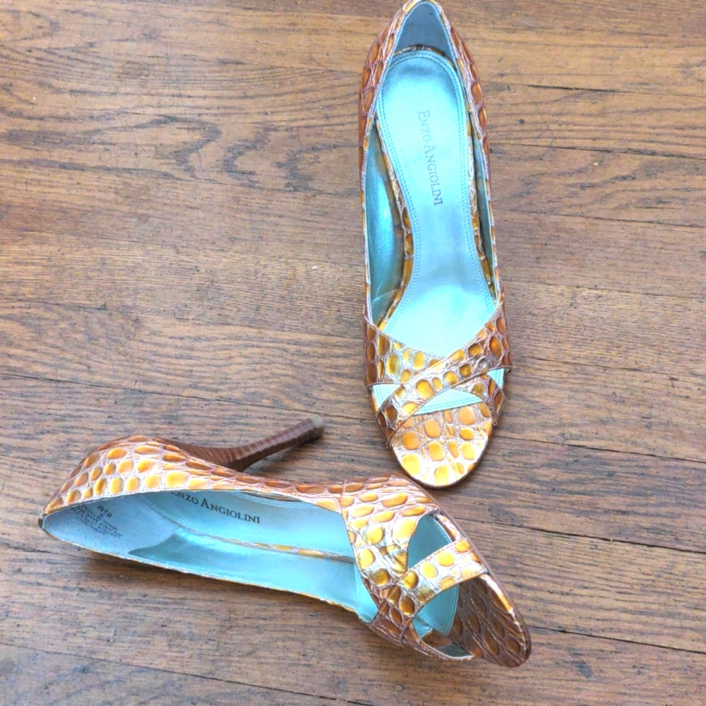 Enzo Angliolini Magnify Croc Embossed Stiletto He… - image 2